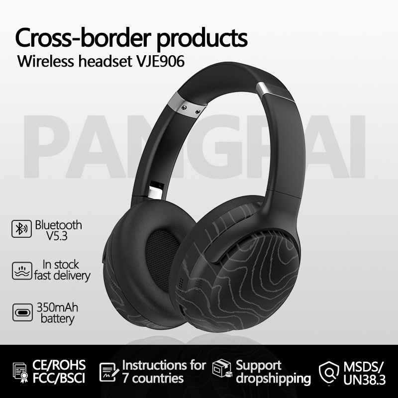 Auriculares Bluetooth montados en la cabeza en stock de fábrica, cambio de sonido múltiple, música inalámbrica, teléfono móvil con reducción de ruido, FM transfronterizo general