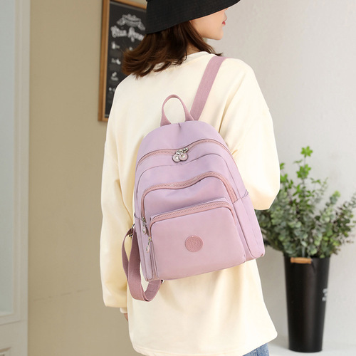 Cross-border casual large-capacity backpack for women 2024 fashion printed travel backpack nylon cloth commuting trendy backpack