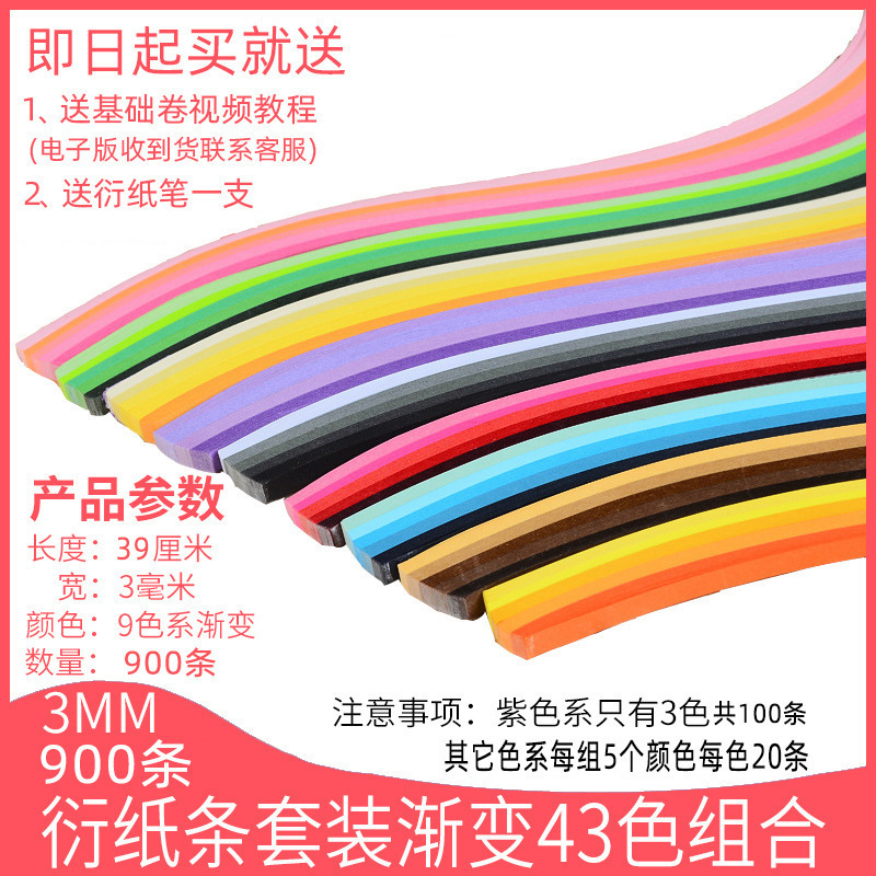 衍纸条5mm3mm/7mm10mm彩色衍纸工具套装一件代发跨境亚马逊速卖通|undefined