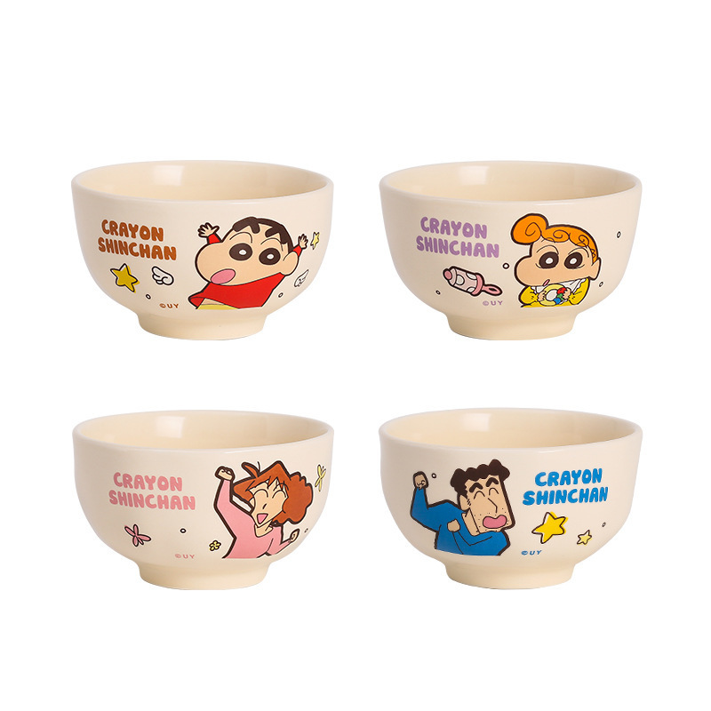 クレヨンしんちゃん漫画セラミックボウル高価値セラミック食器子供用家庭用丼ディナープレートスプーンかわいいスープボウル|undefined