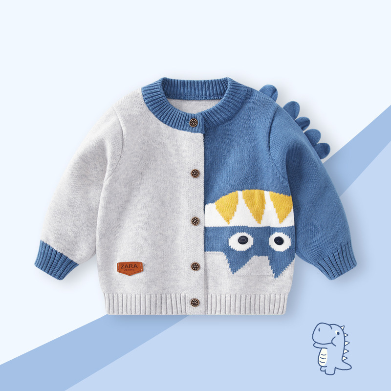 Baby Clothes Spring and Autumn Boys' Knitted Cardigan Boys' Tops Spring Clothes Boys' Sweaters Children's Knitwear Jackets