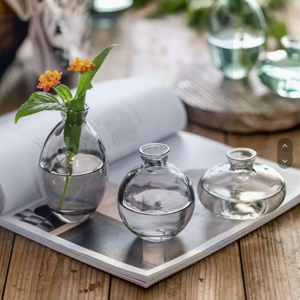 French Retro Mini Small Diameter Glass Vase Ins Style Transparent Hydroponic Flower-arranging Indoor Desktop Decorative Ornaments