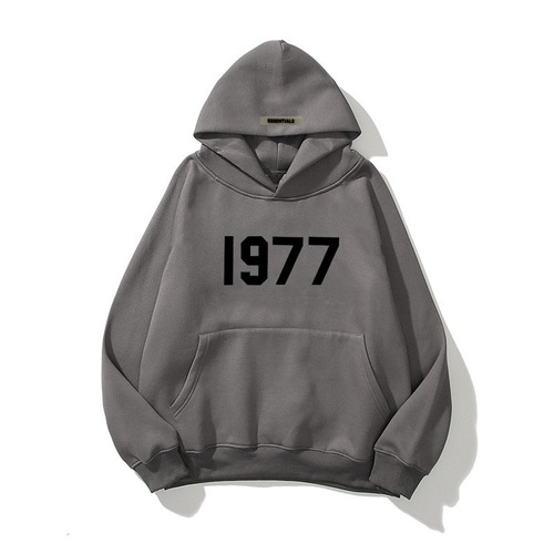 New Style Off-the-Shoulder Double-layer Hat Embroidered Streetwear Hoodie Loose Fleece 1977 Word Hoodie Unisex Hooded Sweatshirt