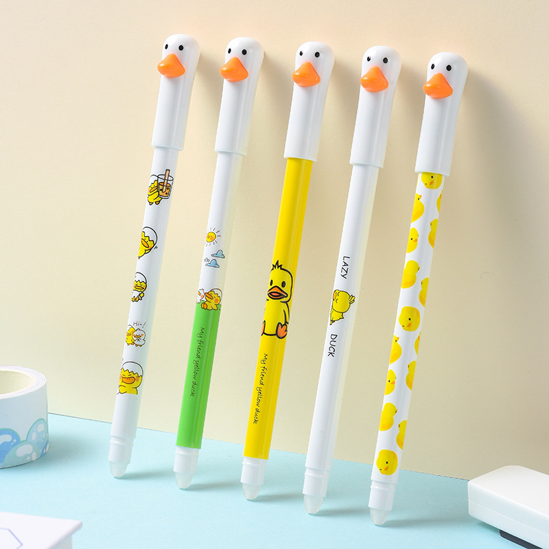 橘林orange办公学生文具可爱卡通鸭子造型0.5mm热可擦中性笔G-646