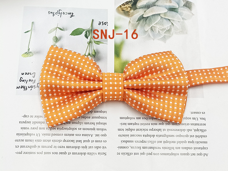 Nuevo fabricante en stock profesional ropa formal Caballero pajarita poliéster seda Dot Double Fold hombres pajarita novio padrino