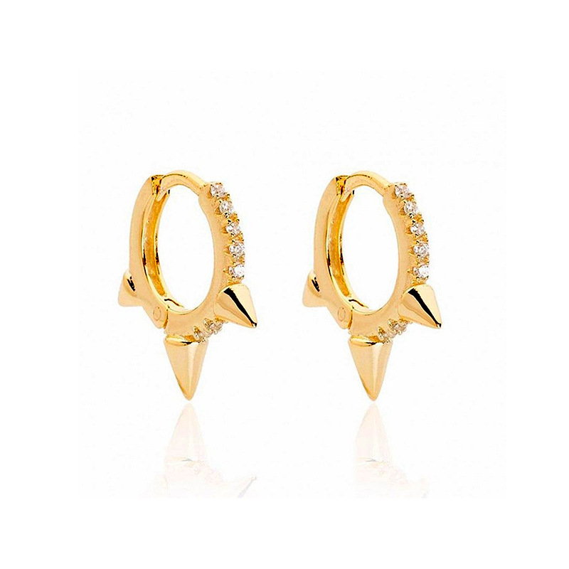 Fashion S925 Silver Geometric Rhinestone Earrings display picture 1