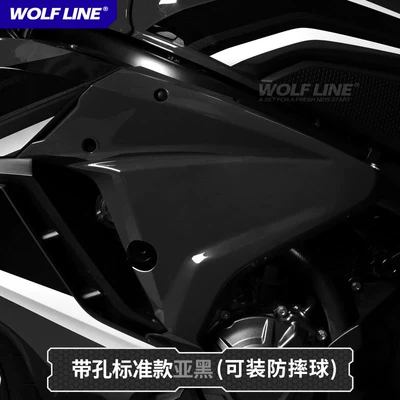 wind deflector, air intake cover, Fixed wind wing - side-panels-perforated-version-matte-black-pair-for-19-23-cbr650r-models