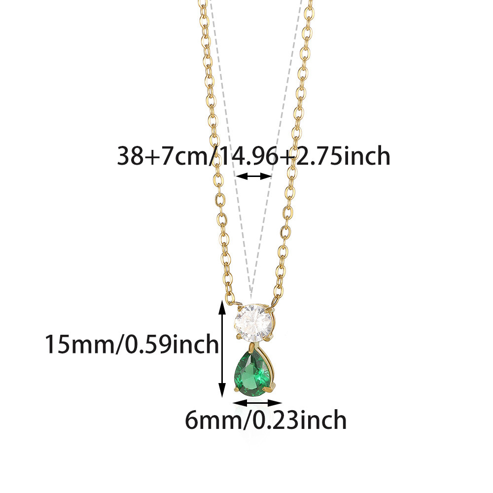 5g Weight 0.03µm-0.05µm Gold Plating Thickness PVD Coated Gold Plating Process Lobster Trigger Clasp Closure Clasp Closure Type Real Gold Plated Plating Material 304 Stainless Steel Pendant Material Birthstone Inlay Material Pendant Necklace Classification 304 Stainless Steel Chain Material cable chain Chain Type 1 Piece Quantity Holiday, Daily Occasion 304 Stainless Steel Material Water Droplets Pattern Women's Gender Vacation, Classic Style Style Waterproof Non Tarnish, Inlay Craft PVD Coated Real Gold Plated Water Droplets 304 Stainless Steel Vacation Classic Style Waterproof Non Tarnish 304 Stainless Steel Lobster Trigger Clasp Closure Pendant Necklace 12