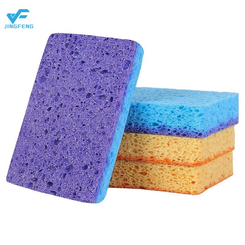 彩砂木浆棉洗碗擦 家用双面清洁绵百洁布 除锈油垢厨房清洁海绵