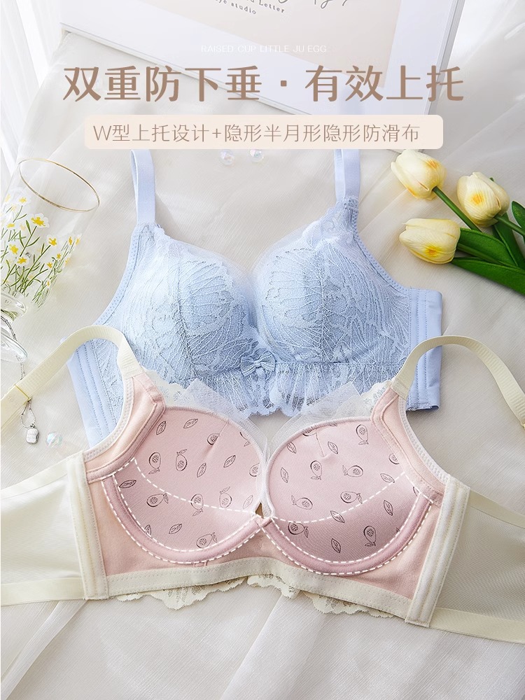 Encaje francés ropa interior de mantenimiento cálido transpirable cómodo antibacteriano ajustable pecho sujetador traje 2388