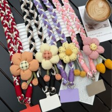 爆款韩系花朵手工挂绳结实耐用户外防丢绳斜挎可背女长款手机吊绳