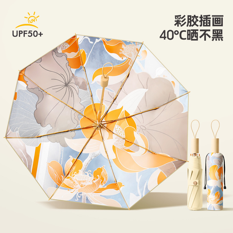 PALONY太陽傘女高級感遮陽防曬防紫外線摺疊雨傘晴雨兩用女