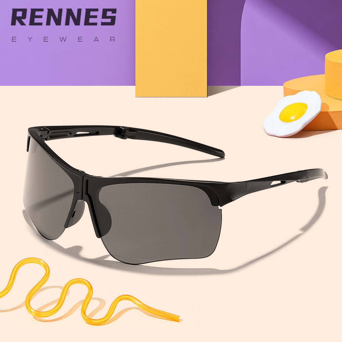 Nuevas gafas de sol de parasol a prueba de viento para ciclismo al aire libre plegable para niños y niñas sin marco gafas de sol de colores