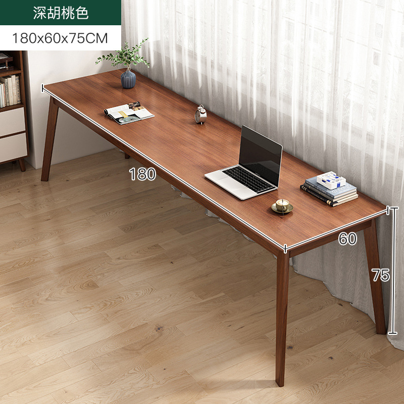 Mesa larga de madera maciza pierna doble escritorio simple oficina escritorio de la computadora hogar pared estrecha Mesa estudiante dormitorio Escritorio