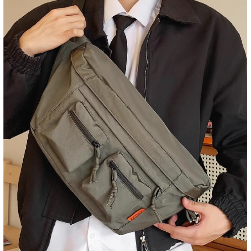 Cross-Border 2026 New Spring and Summer Functional Style Couple's Shoulder Bag Men's Retro Waist Bag Motorcycle Riding Bag Crossbody Bag