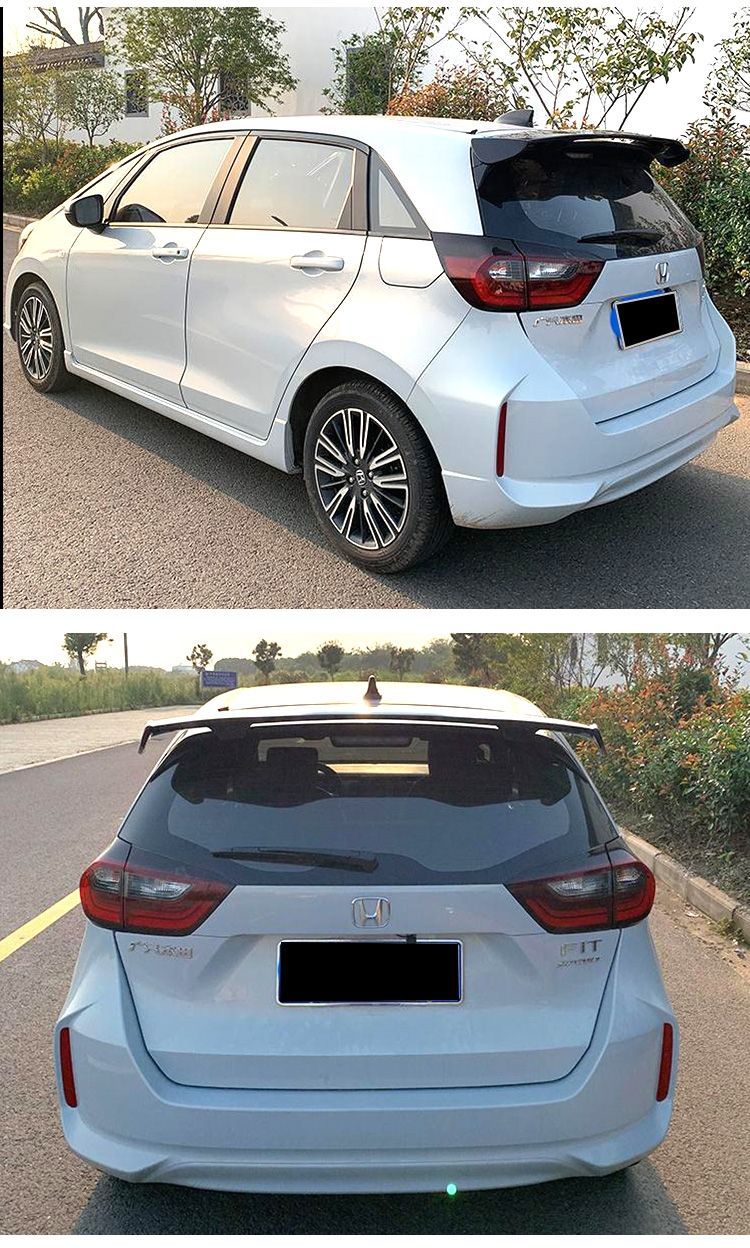 Suitable for 14-18 Honda new Fit rear wing GK5 modified car large rear wing non-perforated sports modified parts