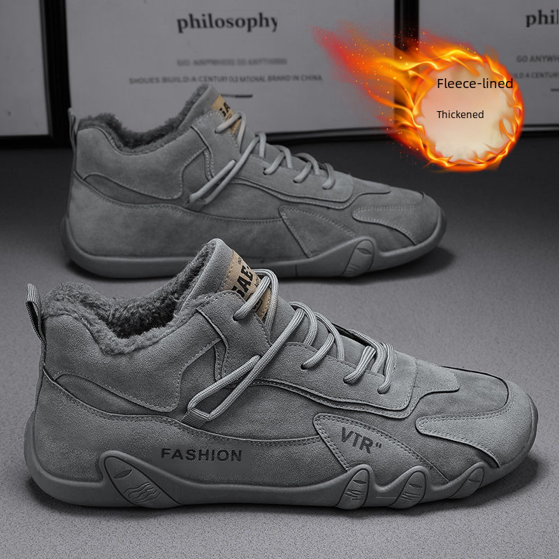 Χειμερινά ανδρικά παπούτσια με επένδυση fleece 2023, μοντέρνα, αντιολισθητικά, ζεστά, βαμβακερά παπούτσια για εργασία σε εργοτάξια, προστασία εργασίας_voghion.com