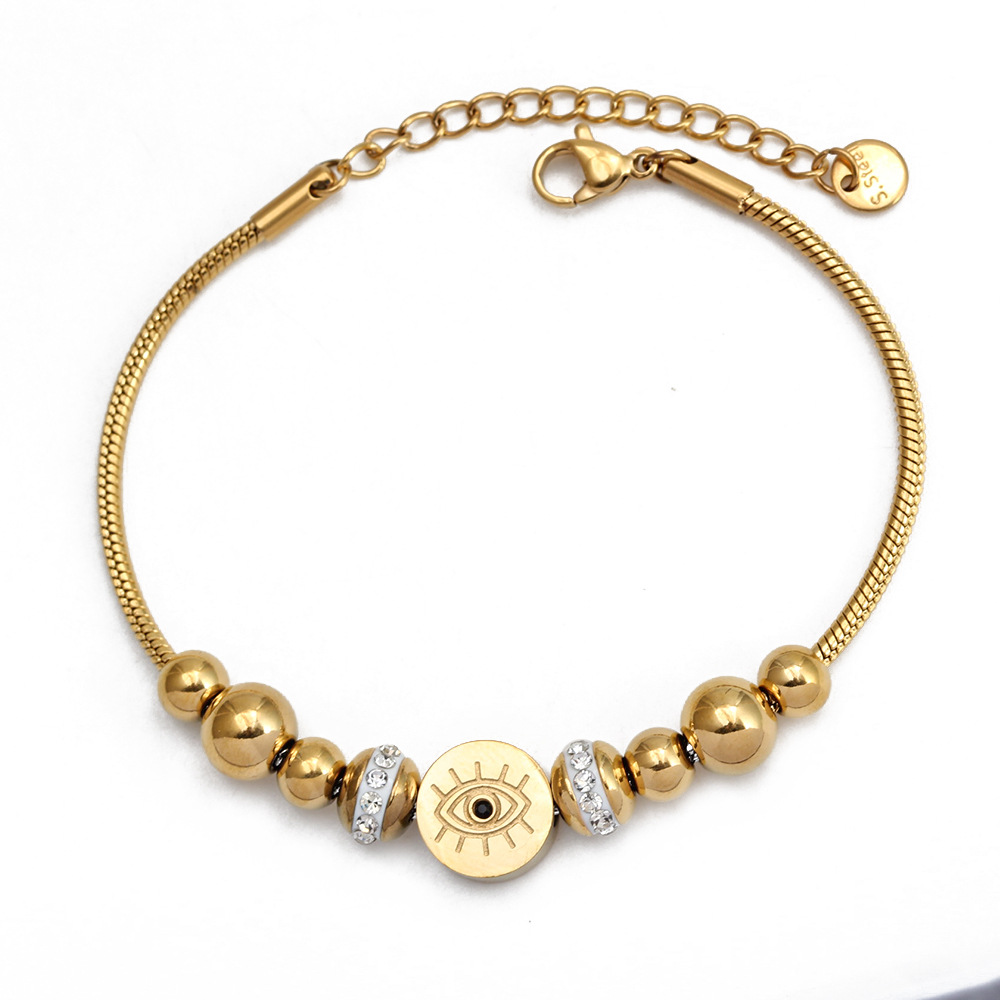 1 Piece Quantity Street Occasion Simple Style Devil's Eye Stainless Steel Bracelets