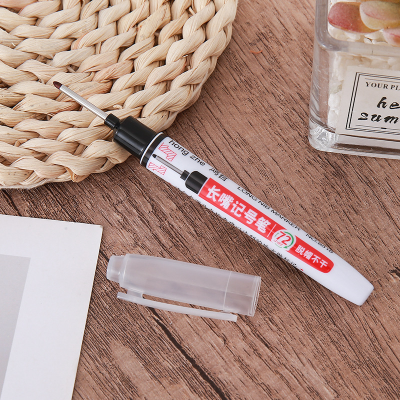 Nuevo marcador de cabeza larga, impermeable, marcador de azulejos de agujero profundo, marcador fino para carpintería de secado rápido, bolígrafo a base de aceite multiusos