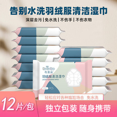Down jacket wet wipes cleaning no-wash powerful stain removal oil stain scrubbing dry cleaning agent household portable packaging wet wipes
