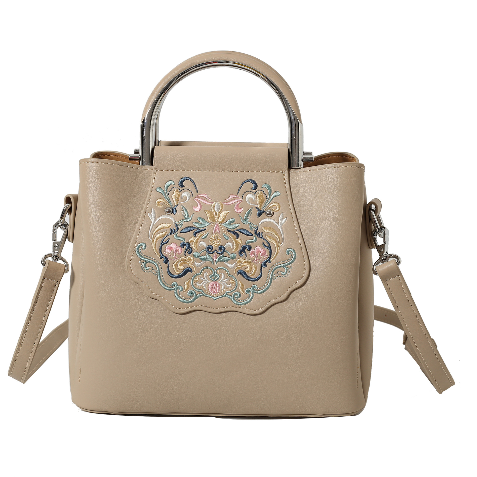 New Chinese Style Minimalist Bag, Large Capacity Multi Compartment Tote Bag, High End Chinese Style Embroidered Shoulder Bag_voghion.com
