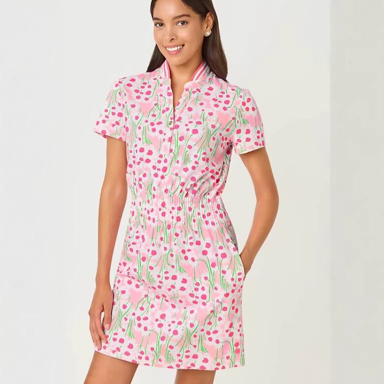 2026 New Foreign Trade Style European and American Floral V-Neck Fashion Casual Dress, Same Style as Amazon Independent Site, for Women