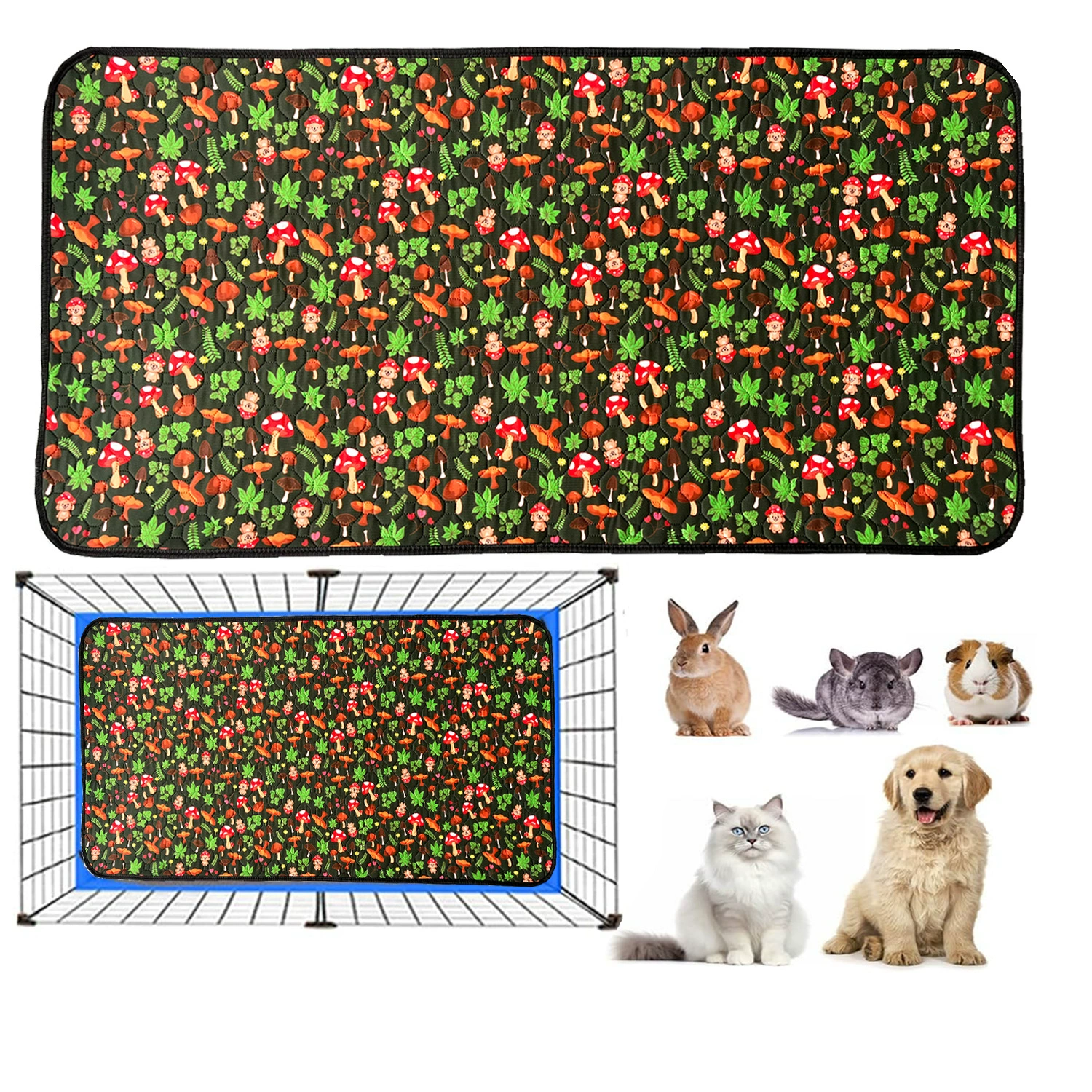 Подкладка для клетки для кошек, моющаяся подстилка для клетки для кошек, собак, хомяков, многоразовый быстропоглощающий матрас для мелких животных