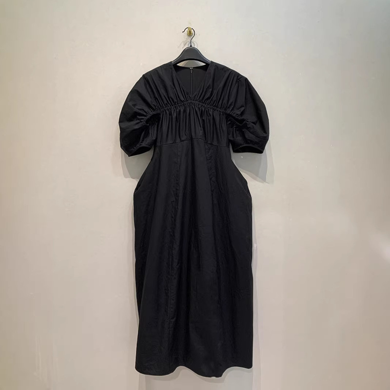Spring and Summer New Japanese-Style Simple Silhouette Designer-Inspired Fashionable Loose-Fitting Slimming Long Dress