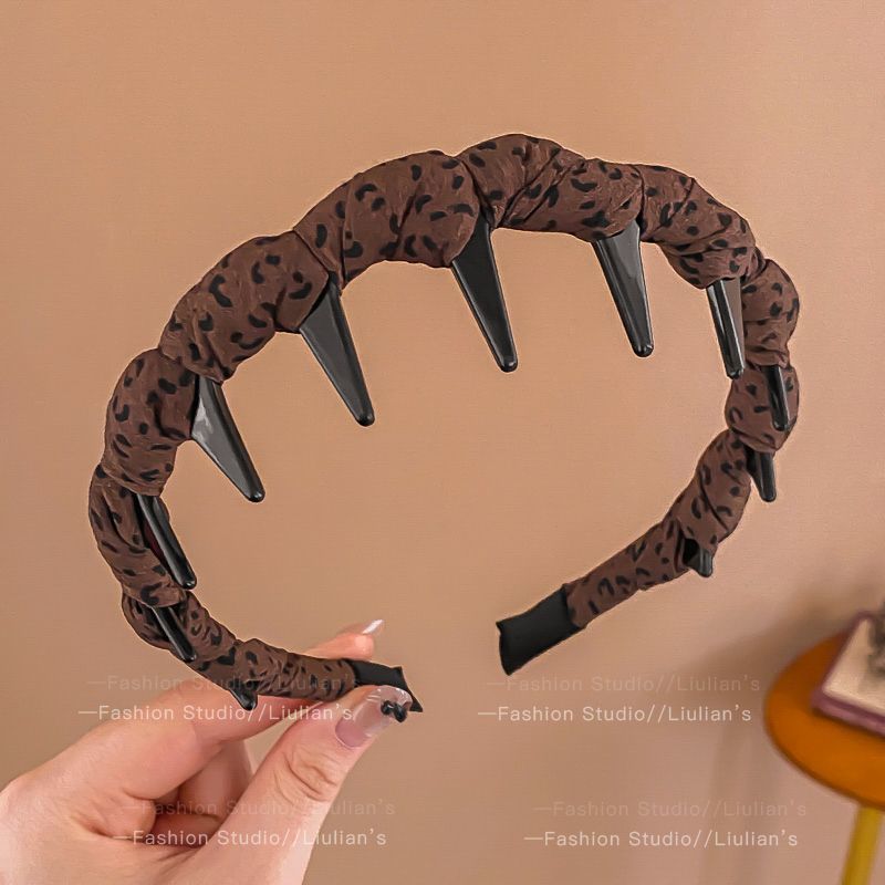 Vintage Leopardenmuster Damen 2025 Neues hohes Totenkopf-Haarband für den Alltag, zum Bügeln, Gesichtwaschen, als Haarspange_voghion.com