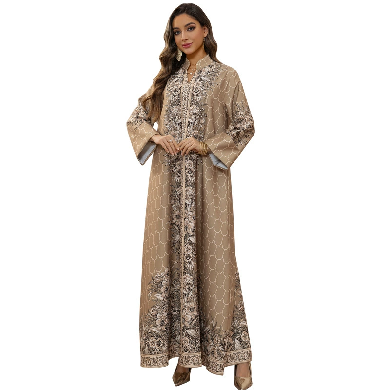 AB446 2025 spring new cross-border robe dress hot diamond women's clothing