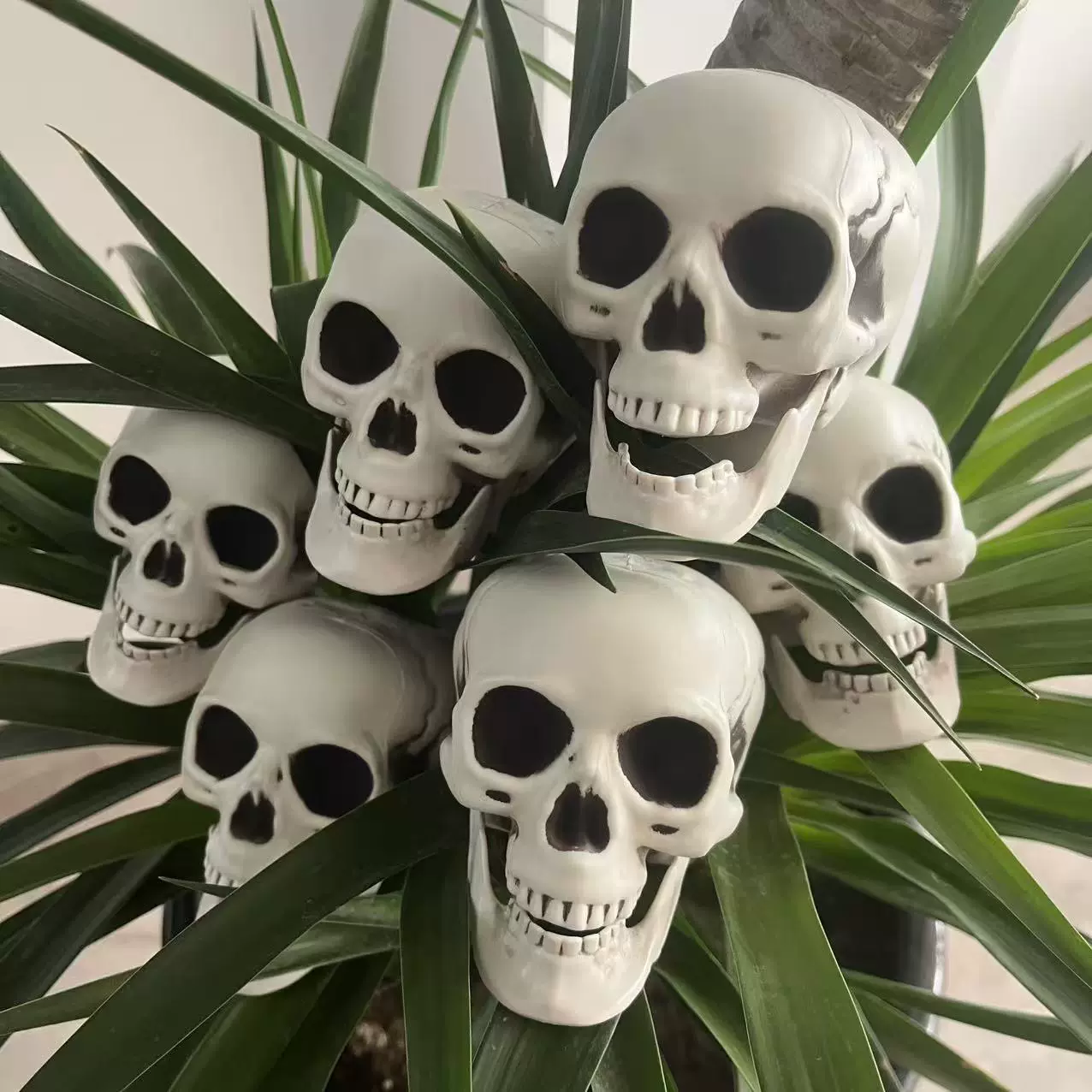 万圣节道具仿真骷髅头恐怖鬼头配件酒吧鬼屋密室气氛布置摆件跨境