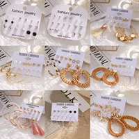 Серьги из металла с кисточками Mu Shang Pearl Набор из 6 предметов Новые европейские и американские серьги ins New Same MS235