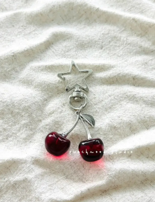 Cherry Pattern 1 Piece Cute Simple Style Cherry Alloy Rose Red Keychain