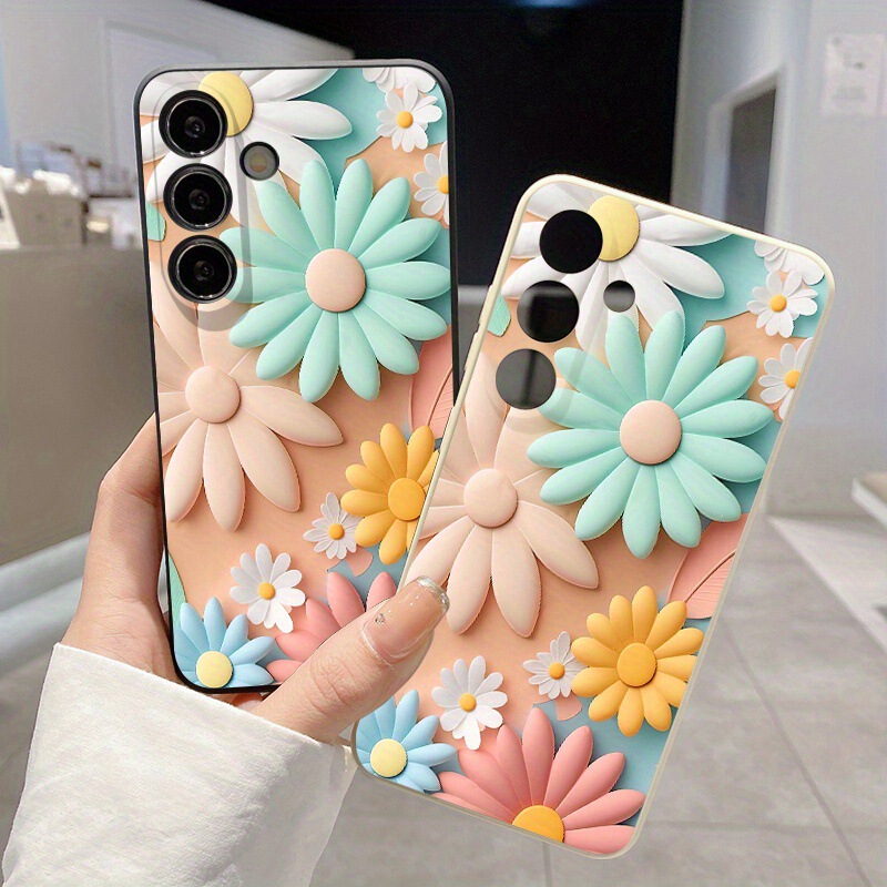 Suitable for Samsung S25Ultra Mobile Phone Case A16 Daisy S26 Flower Suitable for A90 Protective Case S24 Soft Shell Tpu Suitable for Samsung S25Ultra Mobile Phone Case A16 Daisy S26 Flower Suitable for A90 Protective Case S24 Soft Shell Tpu