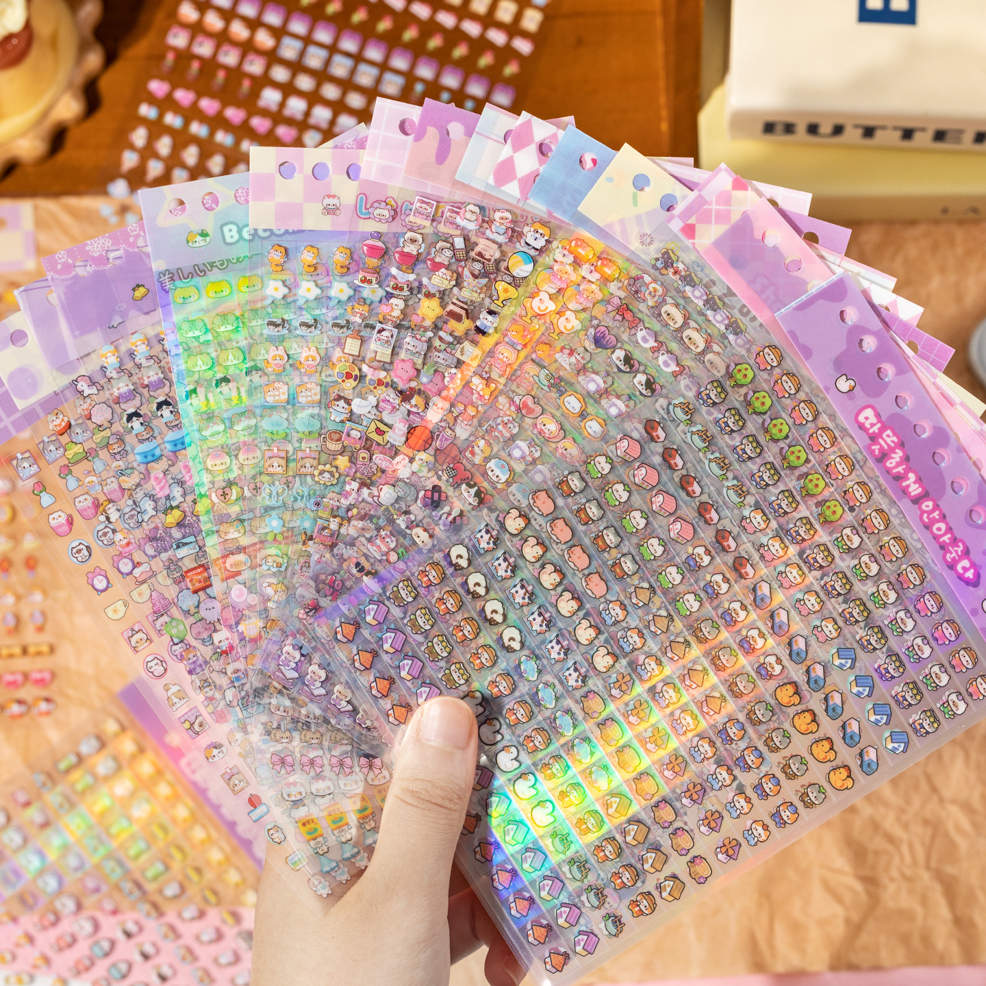 Sr. Paper Paquete de pegatinas de papel especial Cura de dibujos animados de dibujos animados de forma especial Película de corte Material de la cuenta de la mano Paquete de pegatinas decorativas