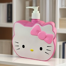 跨境现货小猫咪头型沐浴瓶卡通可爱造型按压瓶洗发水洗手液分装