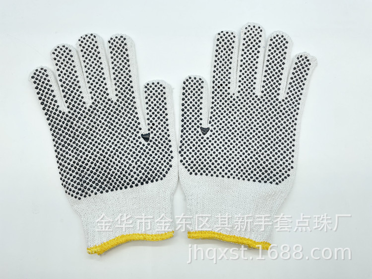 劳保手套点胶手套漂白单面点胶手套防滑耐磨吸汗透气工地搬货搬砖
