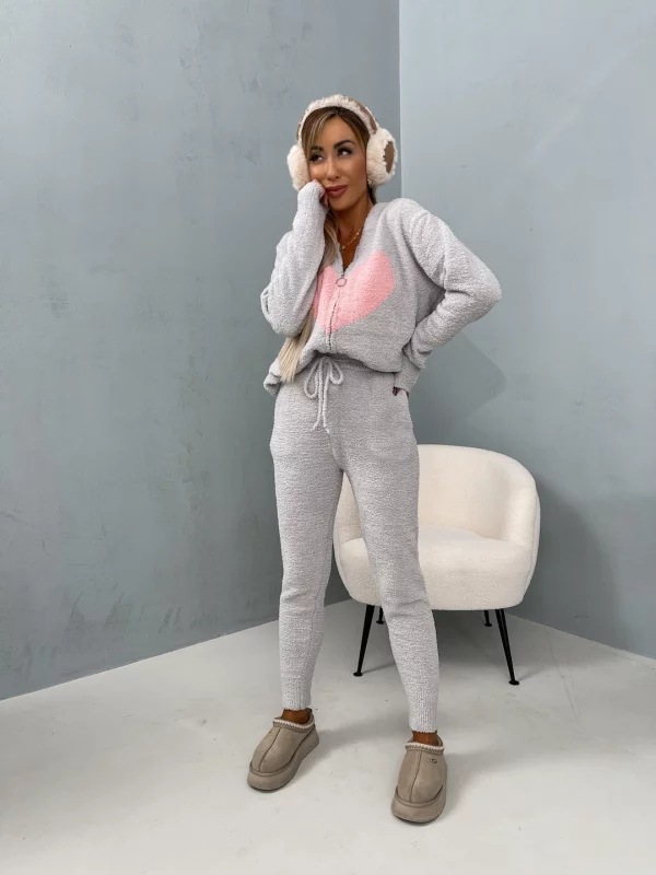 Damen Strick-set Langarm Pullover Mit Kapuze Und Hose Plüsch_voghion.com