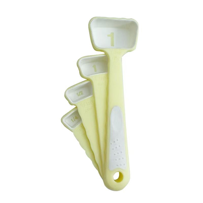 4pcs 측정 숟가락 밝은 노란색