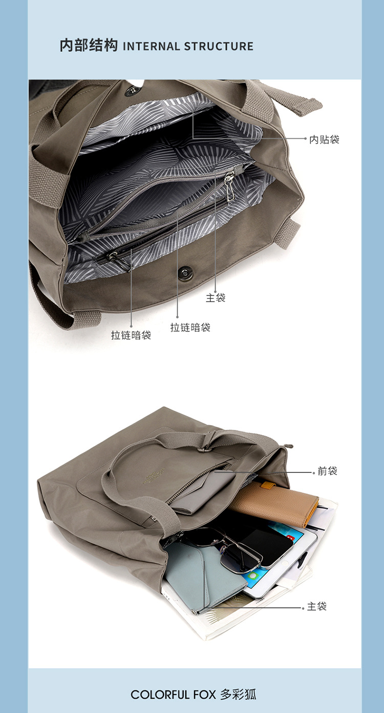 Colorful Fox's new 2025 versatile large-capacity tote bag for women's simple, casual and commuting single-shoulder mommy bag undefined