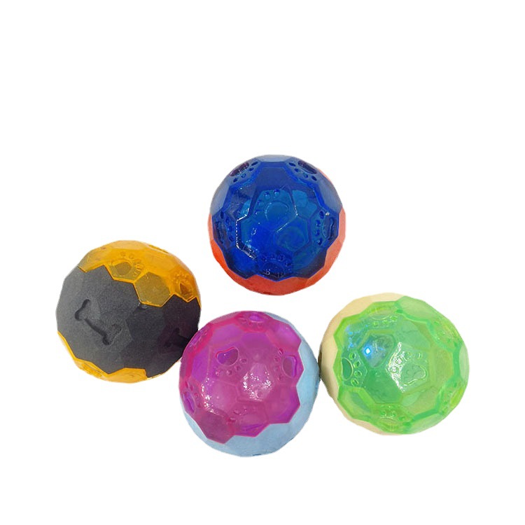 Nuevo juguete para mascotas TPR transfronterizo LED bola elástica luminosa fragancia espumante molar resistente a la mordedura juguete para perros al por mayor