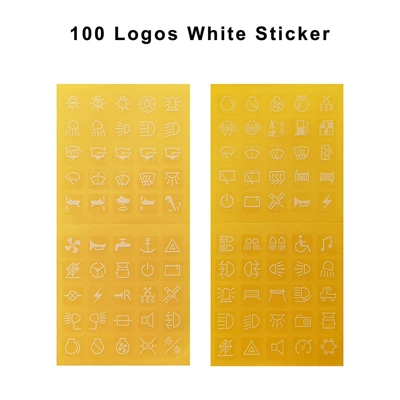Car button luminous sticker: Other Automotive Interior Supplies - no-reflective-white-100-button