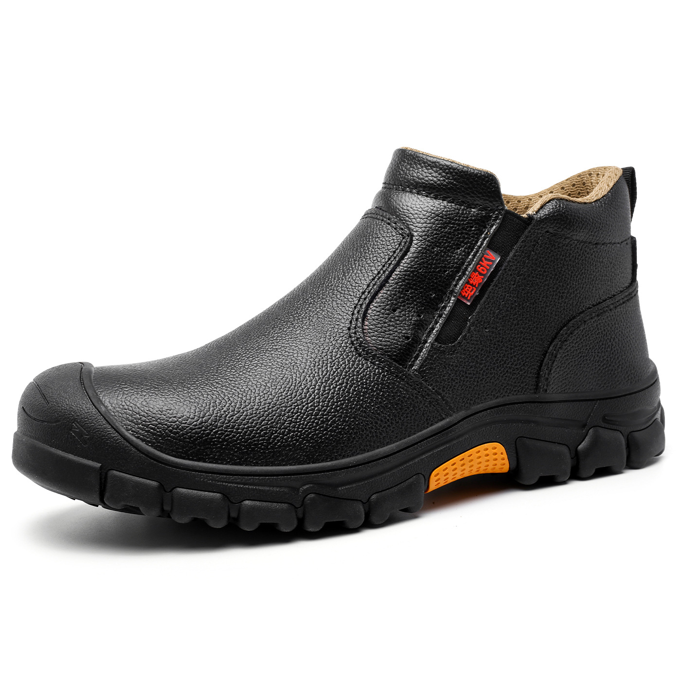 Zapatos de protección impermeables desodorante transpirable para hombres zapatos de trabajo ligeros resistentes al desgaste anti-aplastamiento zapatos de seguridad de aislamiento a prueba de pinchazos al por mayor negro