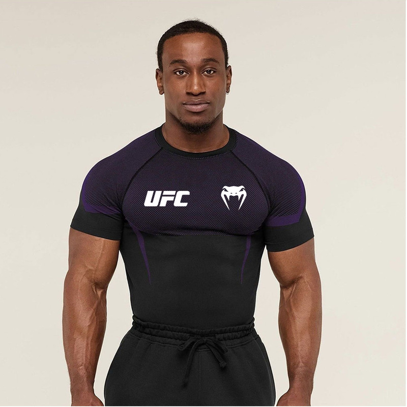 Ufc Venum Co-Branded Men's Quick-Drying Tight-Fitting Training T-Shirt, High-Elastic Breathable Fitness T-Shirt, Sports Top Ufc Venum Co-Branded Men's Quick-Drying Tight-Fitting Training T-Shirt, High-Elastic Breathable Fitness T-Shirt, Sports Top