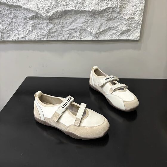 2025 Spring New Round Toe Satin French Gentle Mary Jane Shoes Shallow Mouth Soft Bottom Ballet Flat Single Shoes for Women