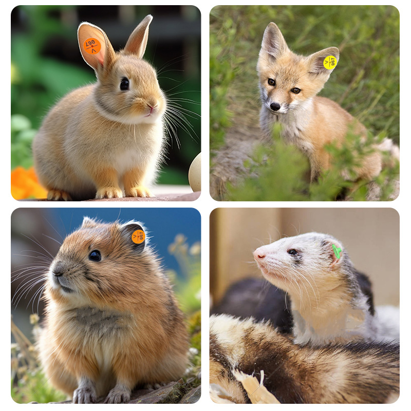 Etiqueta de oreja de conejo pequeño experimento animal especial marca Fox Mink perro oreja