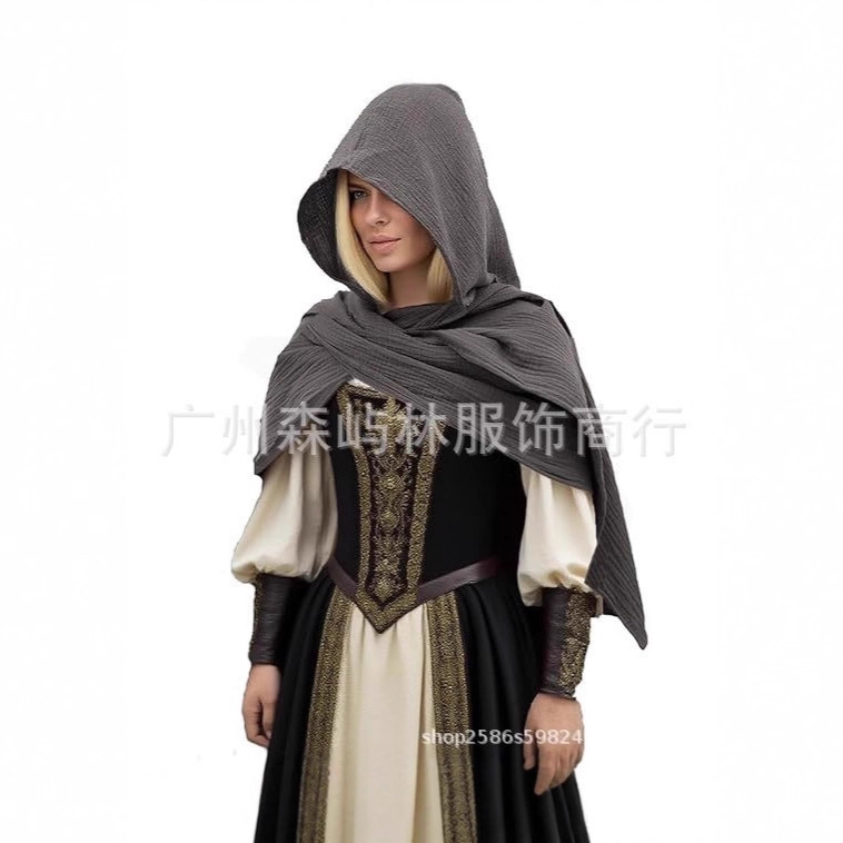 European and American New Halloween Hats and Shawls, Medieval Scarves, Ethnic Retro Men's and Women's Hats, Scarves and Shawls