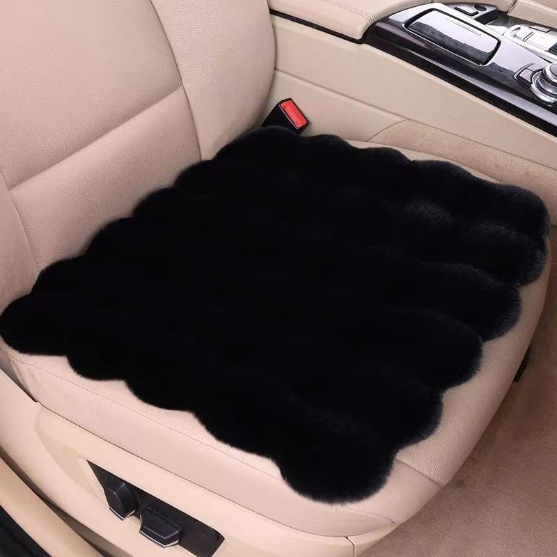 Car Seat Cushion Winter Free Shipping Rabbit Fur Plush No Backrest Three-Piece Set Thickened Winter Bubble Velvet Seat Cushion Thickened for Warmth