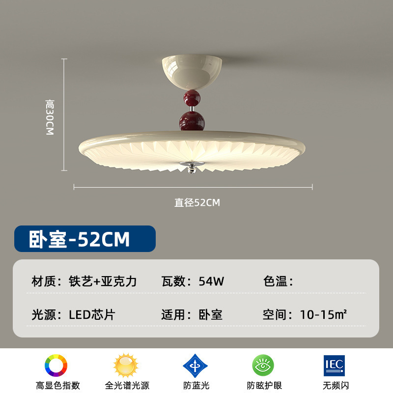 Candelabro de techo plisado para dormitorio principal de estilo medio Estilo japonés Estilo americano Retro nogal Color Nueva lámpara de habitación de dormitorio chino