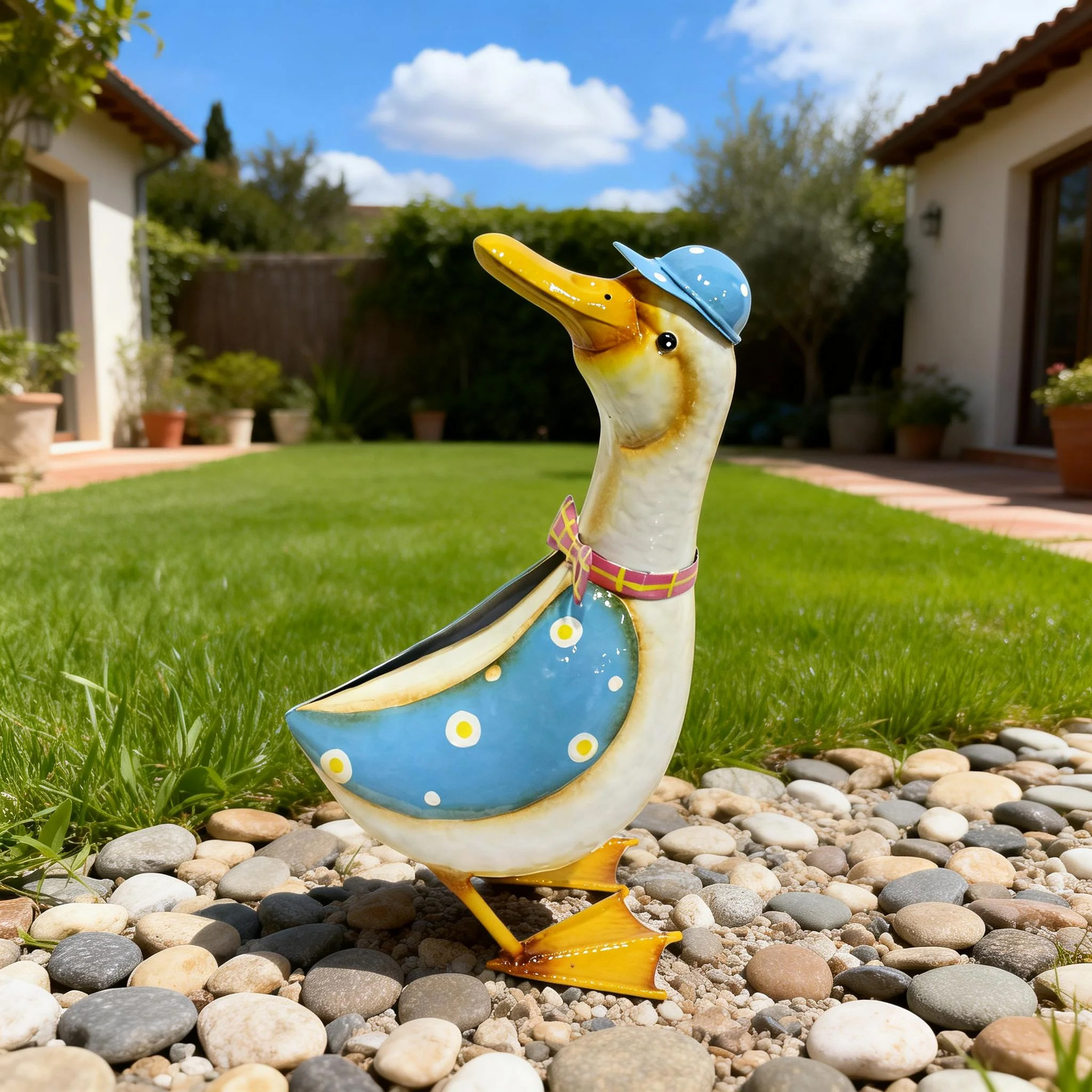 复古铁艺鸭子摆件阳台花园露台庭院户外孔雀仙鹤园林景观装饰摆设